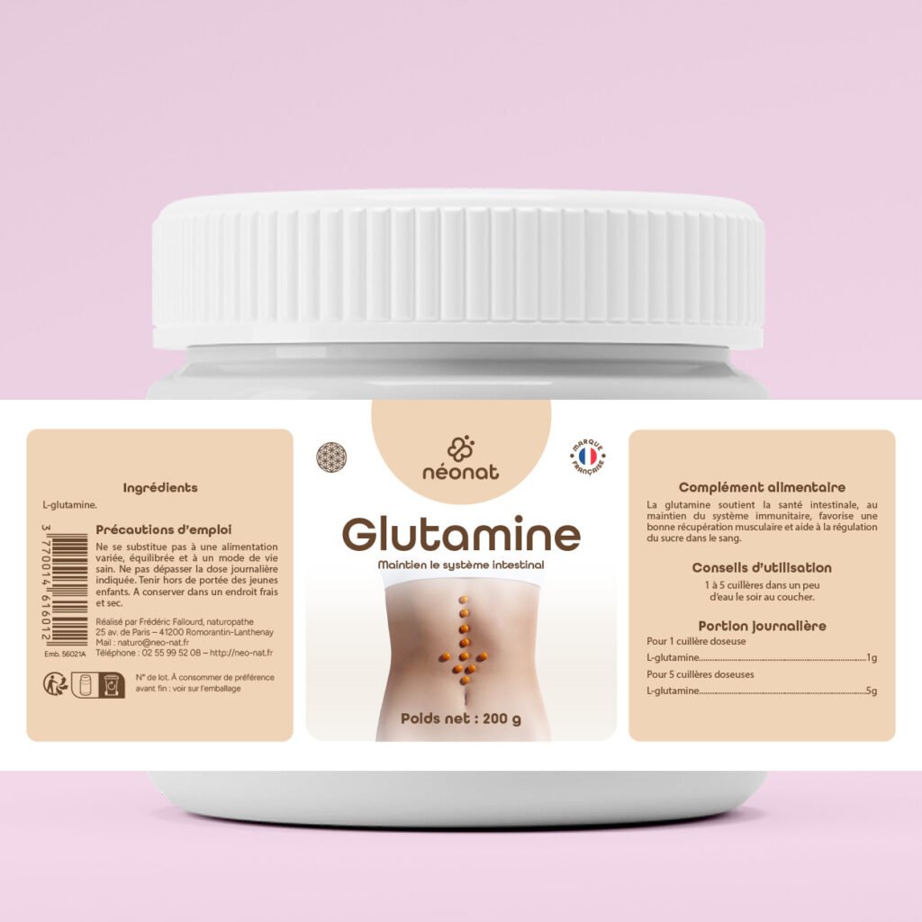 Poudre de L-glutamine – complément naturel digestion et muscles – Néonat