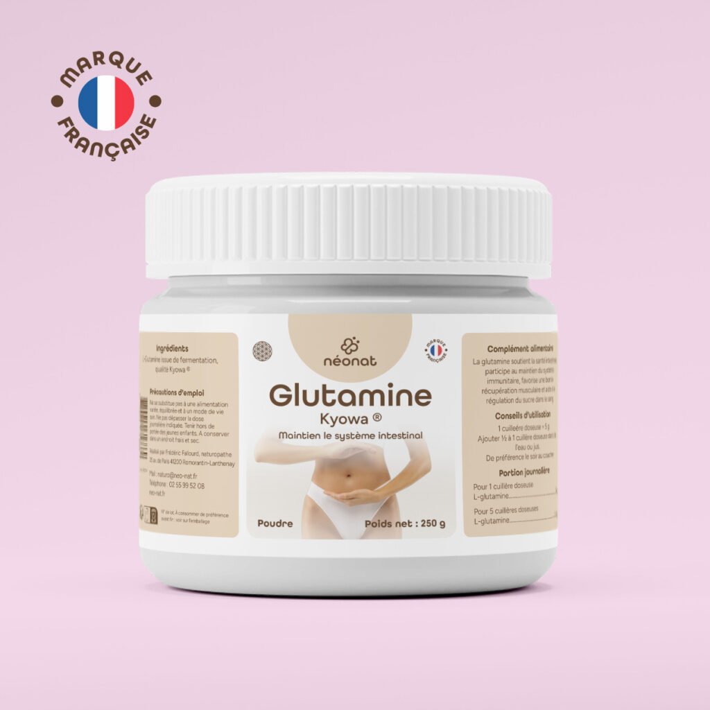 Glutamine Kyowa – Flacon principal Néonat Complément alimentaire Glutamine Kyowa – flacon vu de face – Néonat