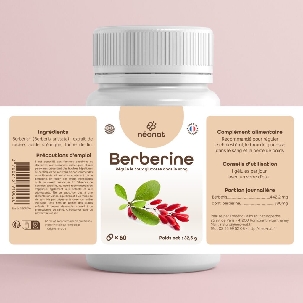 Complément alimentaire Berbérine – étiquette complète – Néonat