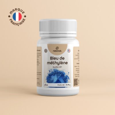 Rendu 3D du produit Bleu de Méthylène au format gélules.