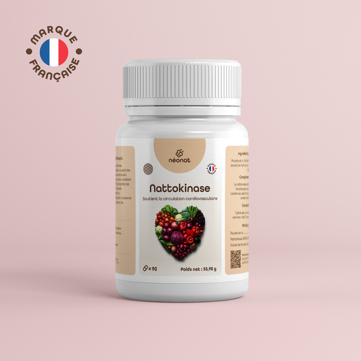 Complément alimentaire Nattokinase – flacon vu de face – Néonat