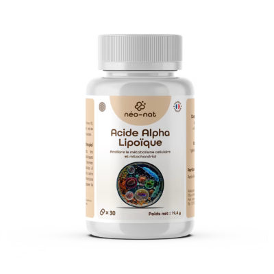 Flacon d'acide R-alpha-lipoïque 400 mg Néo-Nat, 30 gélules végétales