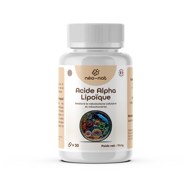 Flacon d'acide R-alpha-lipoïque 400 mg Néo-Nat, 30 gélules végétales