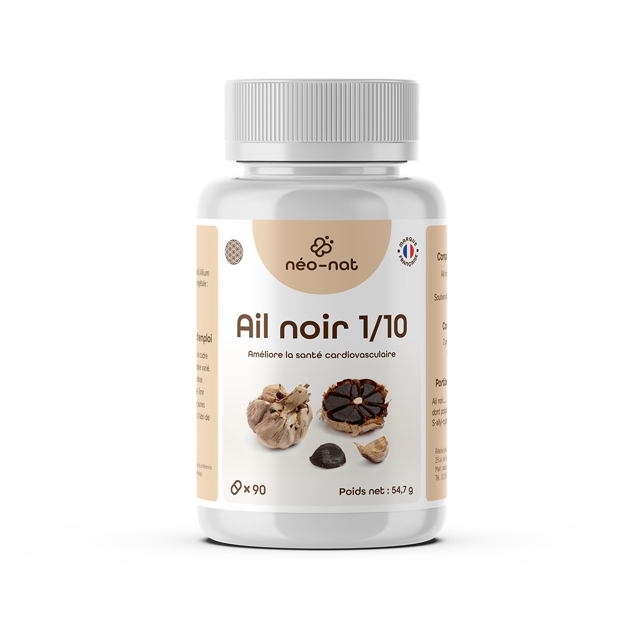 Flacon d'ail noir vieilli Néo-Nat, extrait 500 mg en gélules