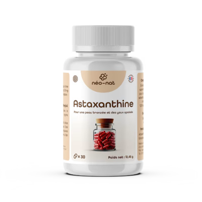 Flacon d'astaxanthine naturelle Néo-Nat, 8 mg par gélule végétale