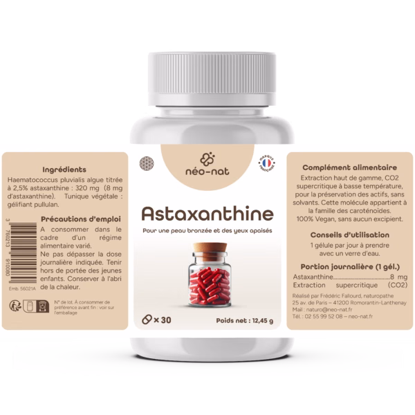 Astaxanthine 30 gelules etiquette