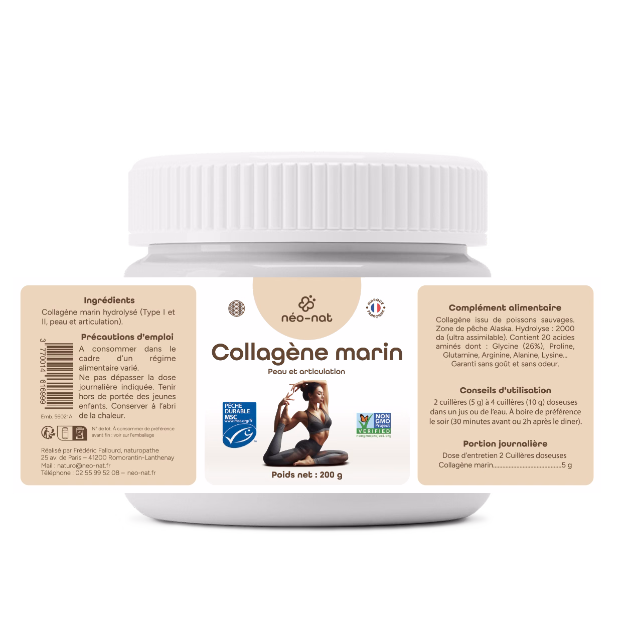 Collagene marin 200g etiquette