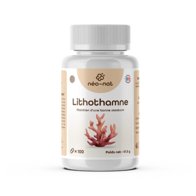 Flacon de lithothamne en gélules végétales Néo-Nat, calcium marin
