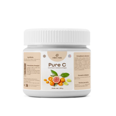 Pot de Pure C Néo-Nat, vitamine C pure en poudre avec cuillère doseuse