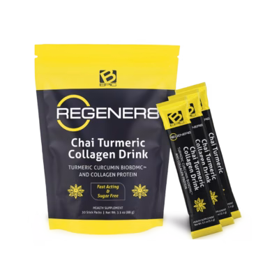 Regener8 Chai Turmeric Collagen Drink 30 sachets curcuma collagène