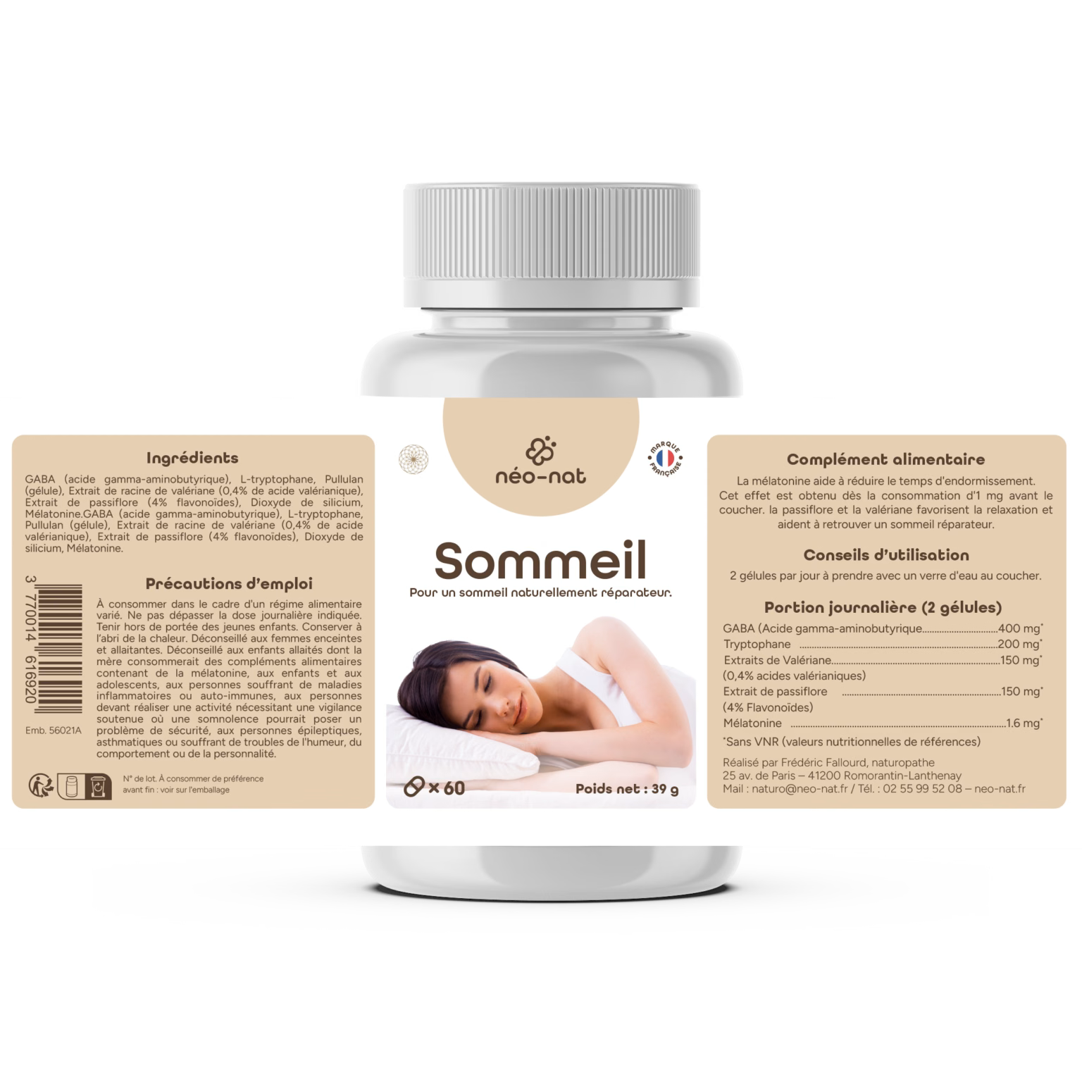 Flacon Sommeil Néo-Nat, 60 gélules