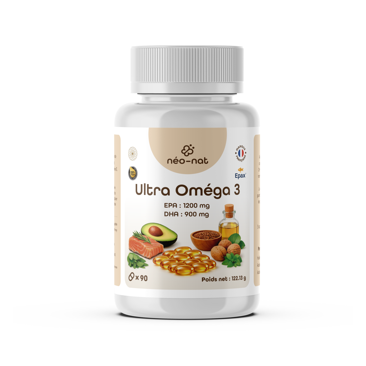 Pot d'Oméga 3 EPAX® Premium Néo-Nat, 90 capsules d'EPA et DHA