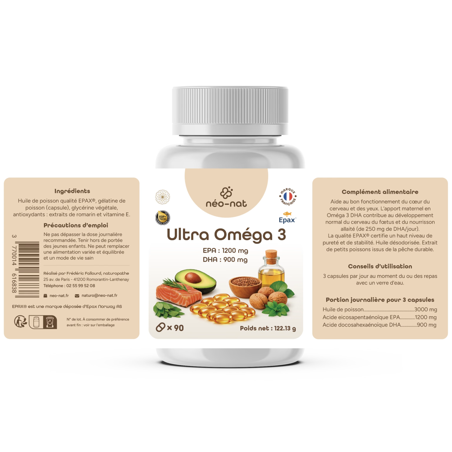 Ultra Omega 3 90 gelules etiquette