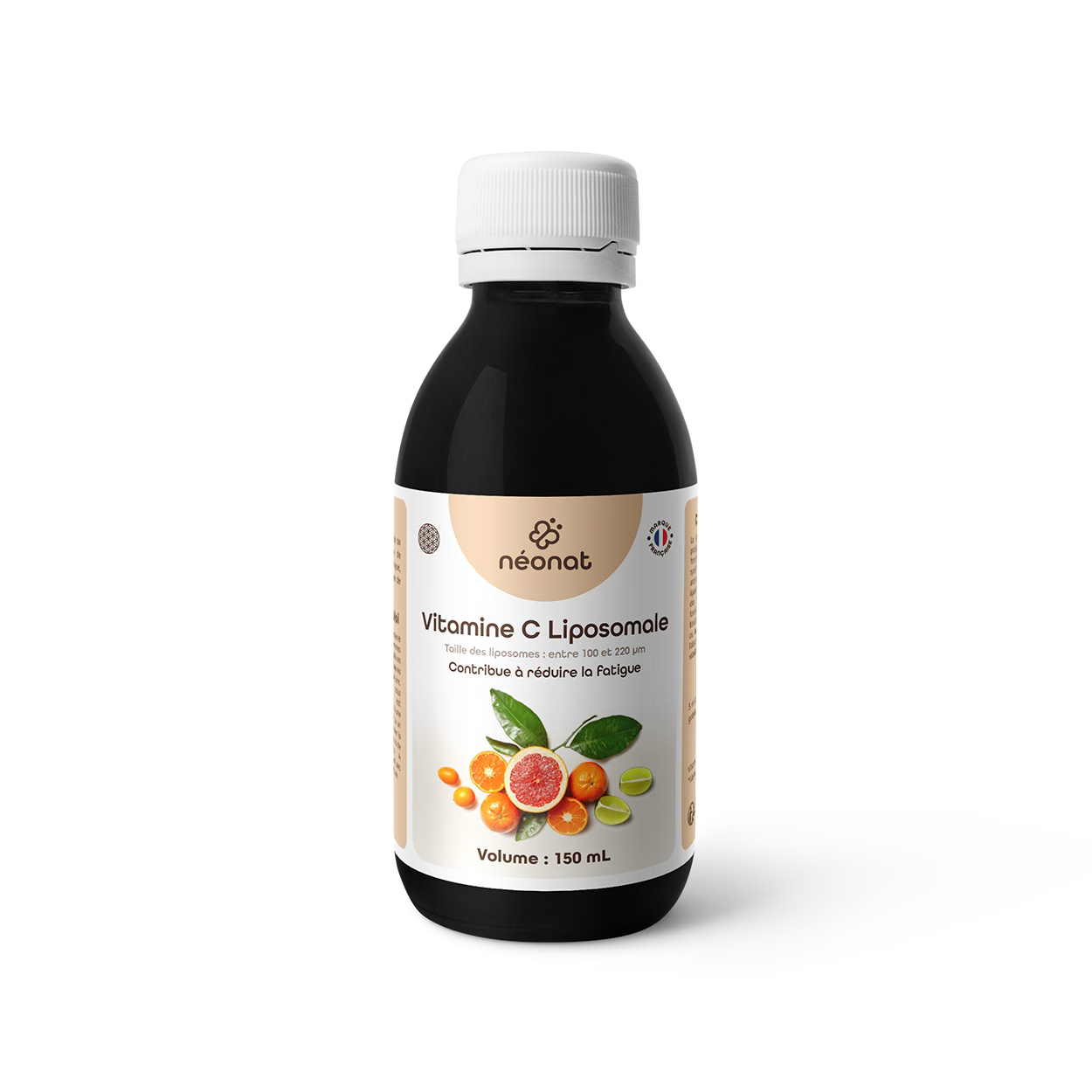 Flacon de vitamine C liposomale Néo-Nat, 150 ml, 1000 mg par dose de 5 ml