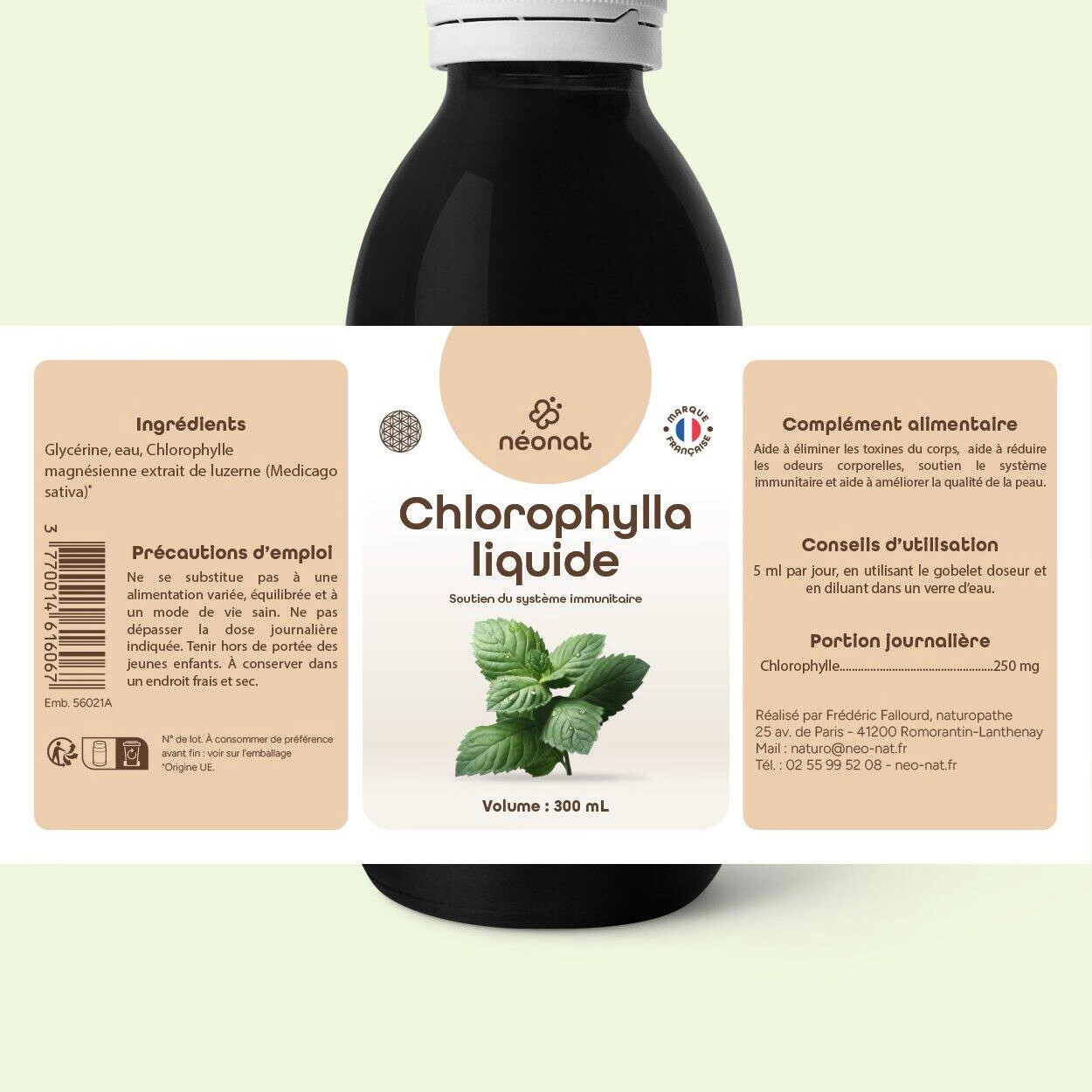 Étiquette Chlorophyllia Néo-Nat : composition et conseils d’utilisation